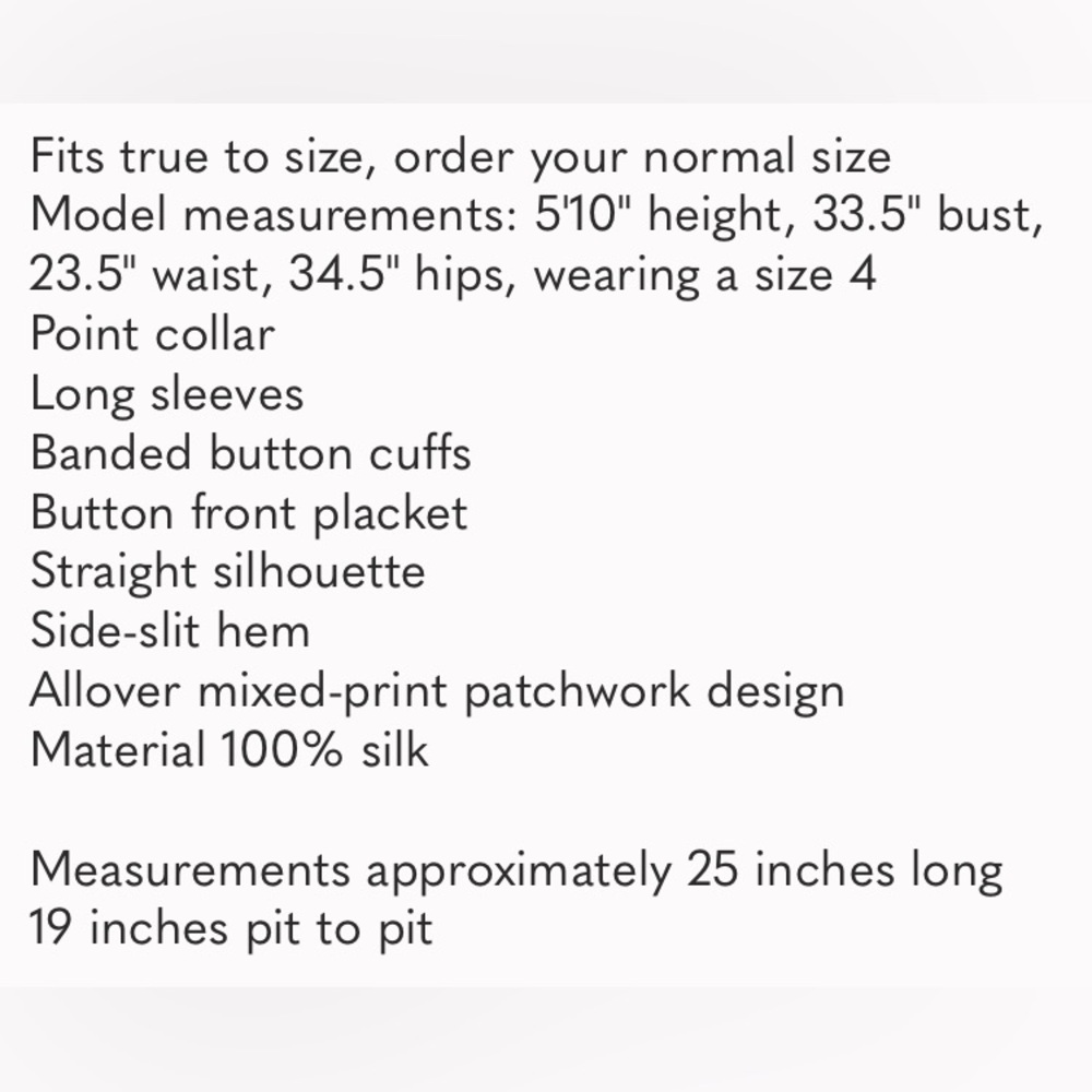 Tory Burch Patchwork Stud Shirt Size 2 - image 5